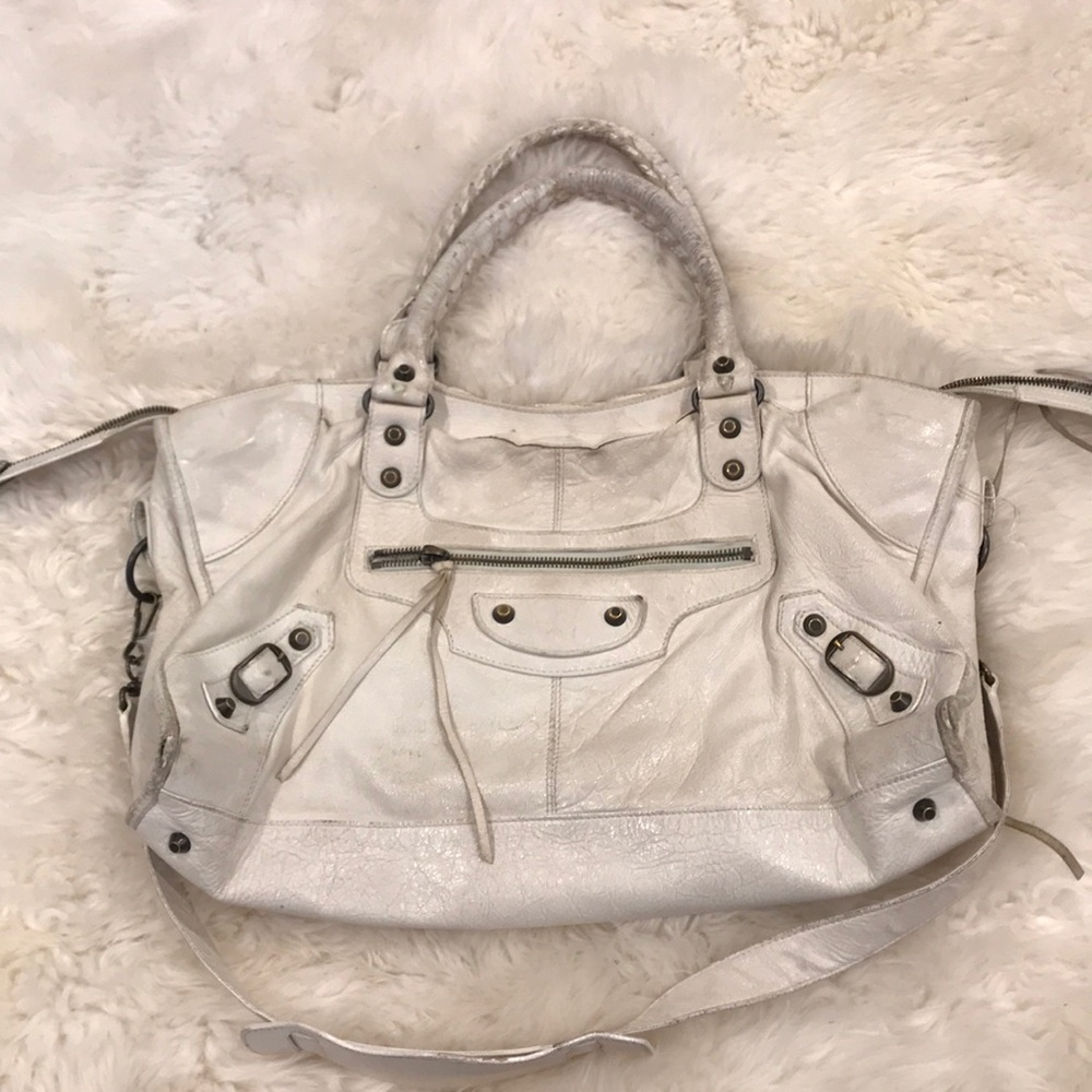 Balenciaga white bag